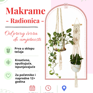 Radionica "Makrame držač za biljke stropni"